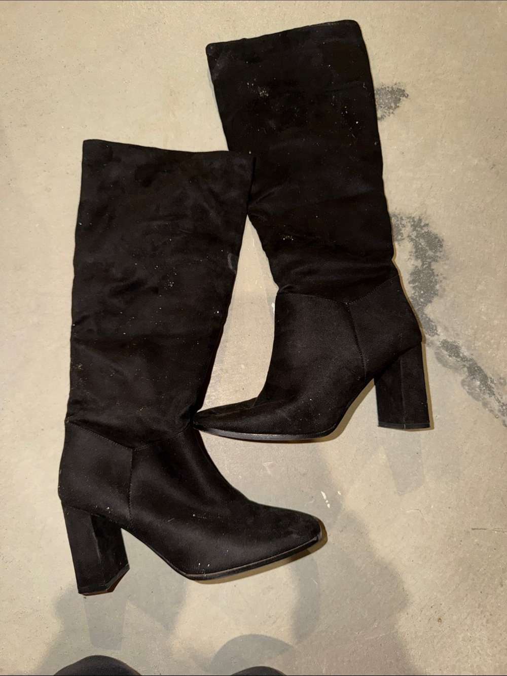 Black Over-the-Knee Heeled Boots